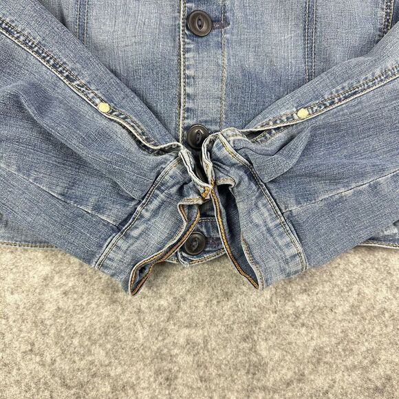 VTG Adriano Goldschmied AG Jean Jacket Womens L Blue The Essential Denim Trucker - Picture 6 of 16